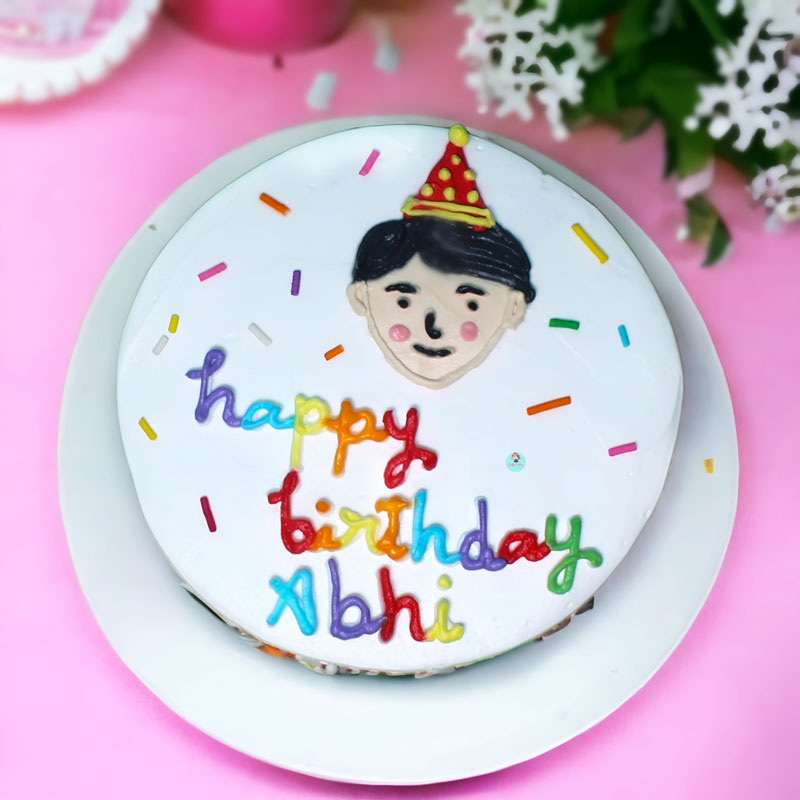 Sprinkler Happy Birthday Cake